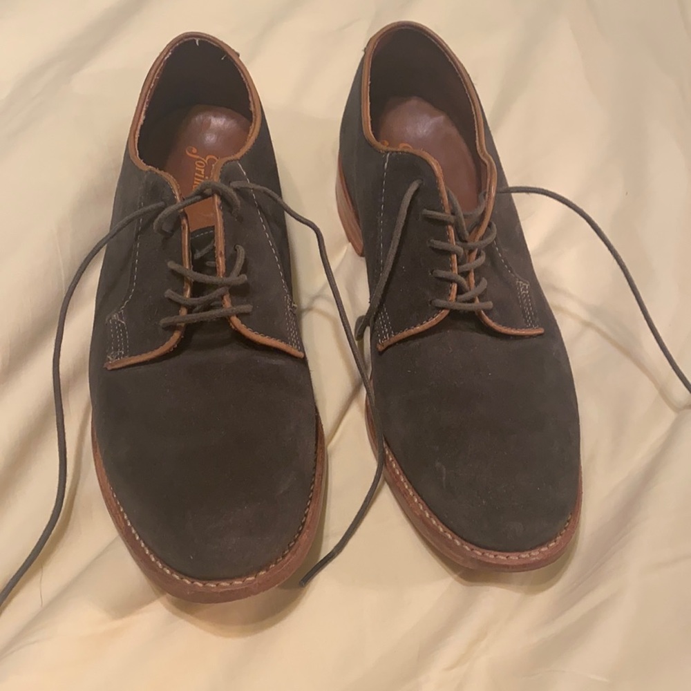 Green suede Gorilla Oxford dress shoes size 9.0